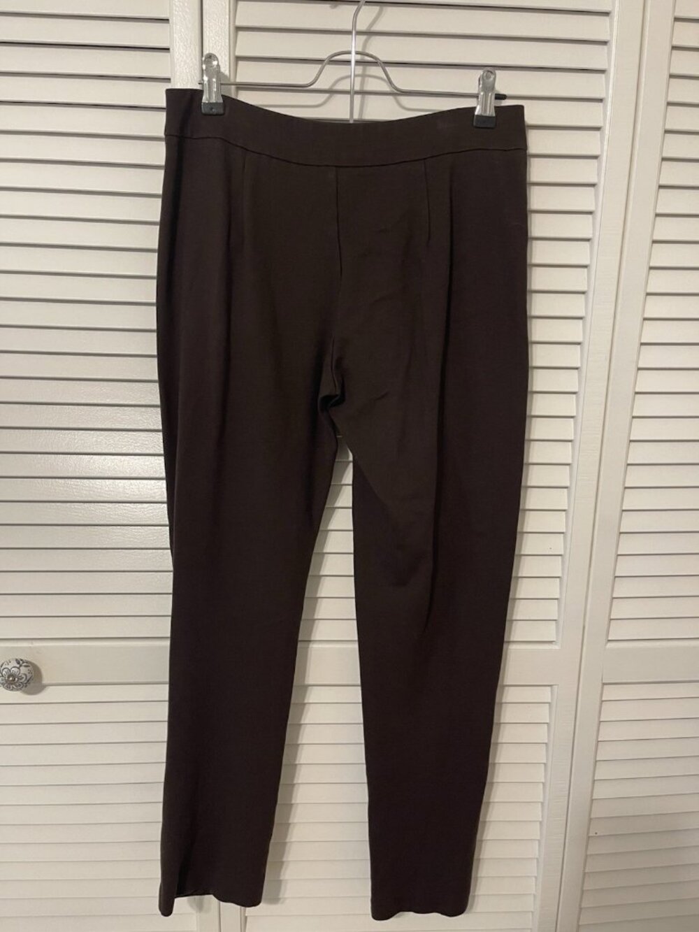 Orvis Women's Brown Solid Dress Pants Flat Front Size 6 Rayon Nylon Spandex